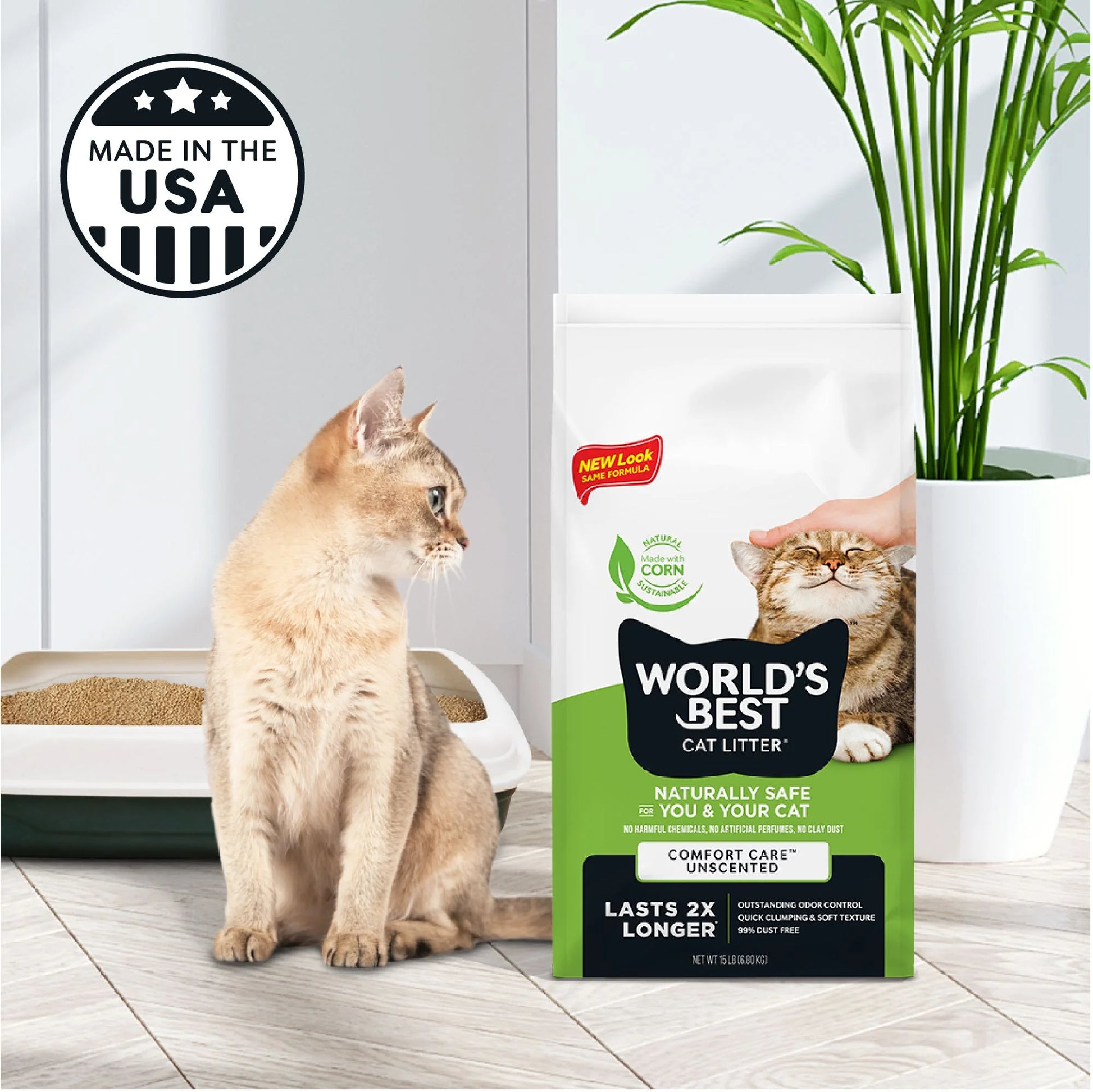 Original Unscented Cat Litter | Flushable | 99% Dust Free | Clumping | 8 Lb