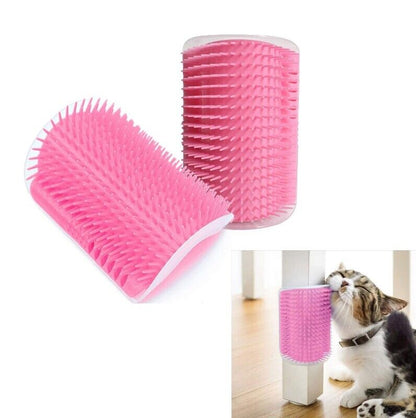 Cat Self-Groomer & Face Scratcher -Wall Corner Massage Comb, Grooming Brush Tool