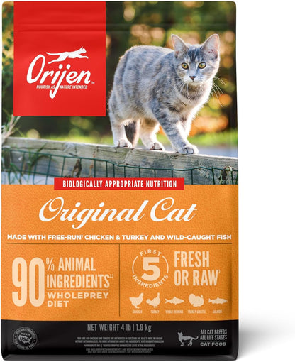 Original Cat, Grain Free Dry Cat Food for All Life Stages, with Wholeprey Ingredients, 4Lb