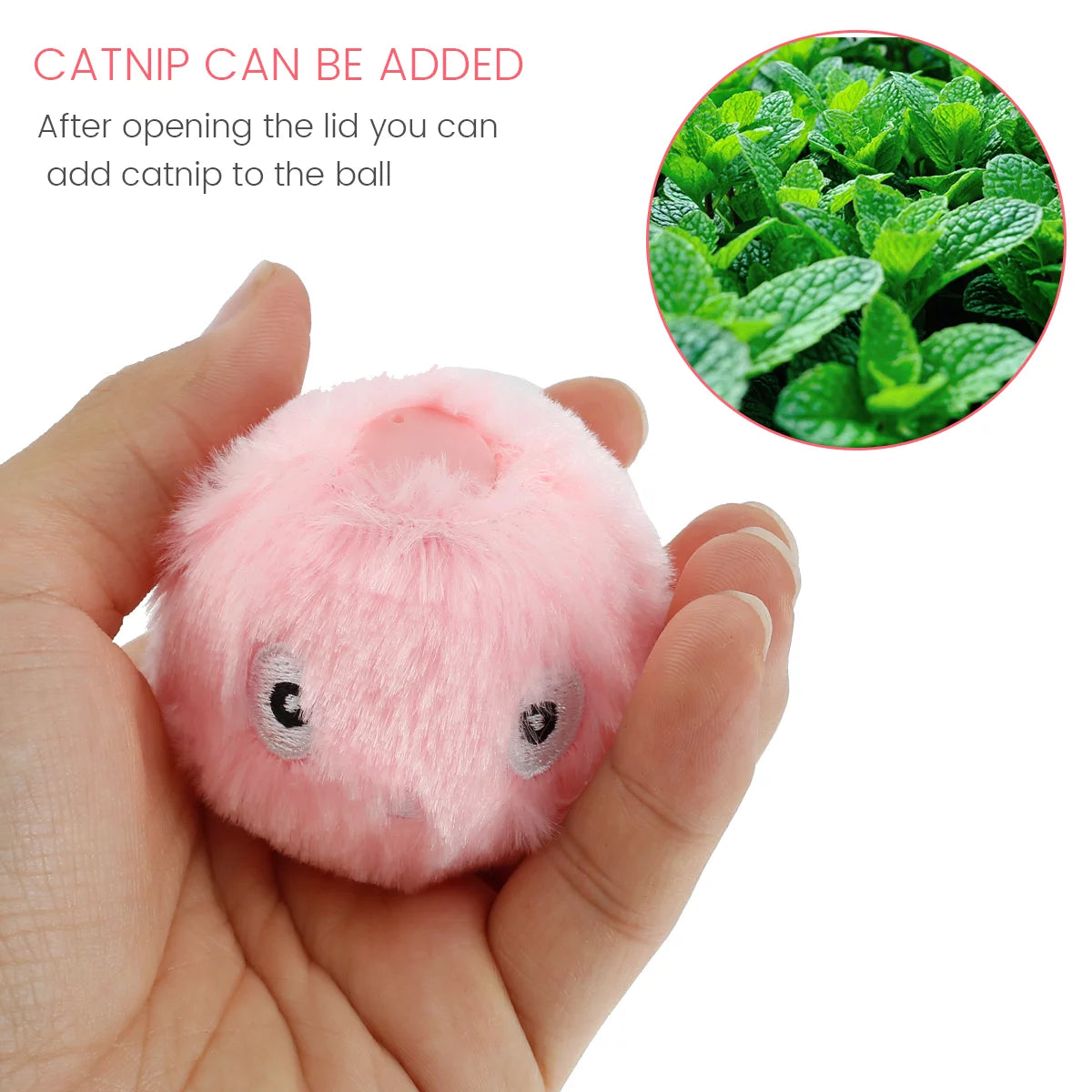 Cat Toy Balls, Interactive Chirping Balls with 3 Lifelike Animal Chirping Sounds Frog Cricket Bird Kitten Refillable Catnip Toys Cat Kicker Toys for Indoor Cats Exercise