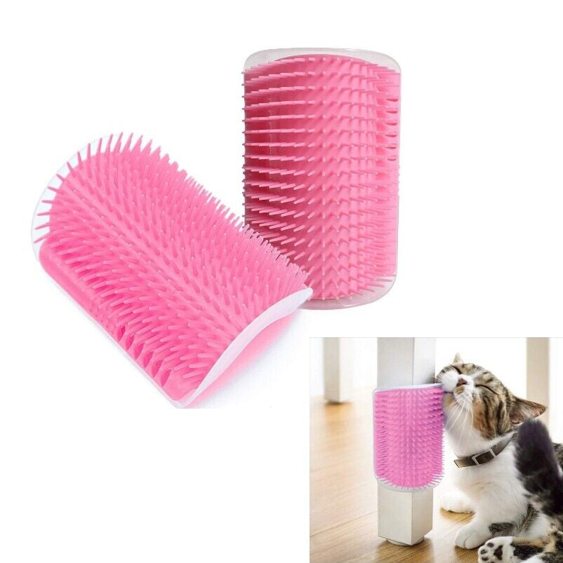 Cat Self-Groomer & Face Scratcher -Wall Corner Massage Comb, Grooming Brush Tool