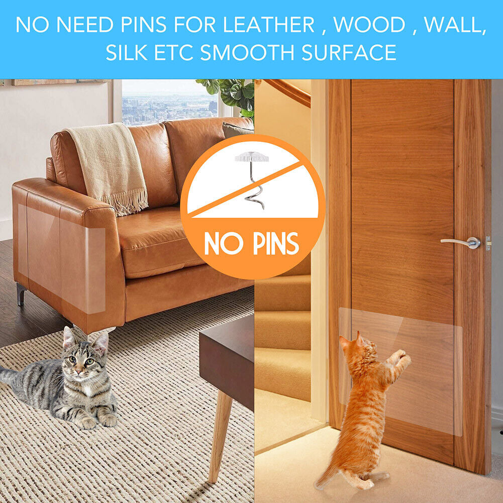 8PC Cat Scratch Furniture Guards Couch Protector Anti-Scratch Deterrent Pad Tape