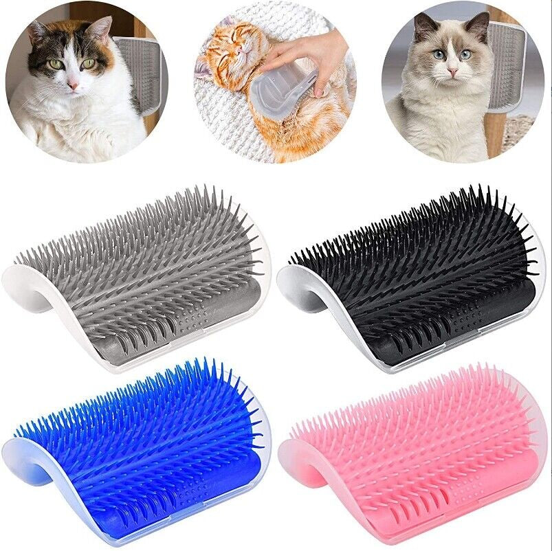 Cat Self-Groomer & Face Scratcher -Wall Corner Massage Comb, Grooming Brush Tool